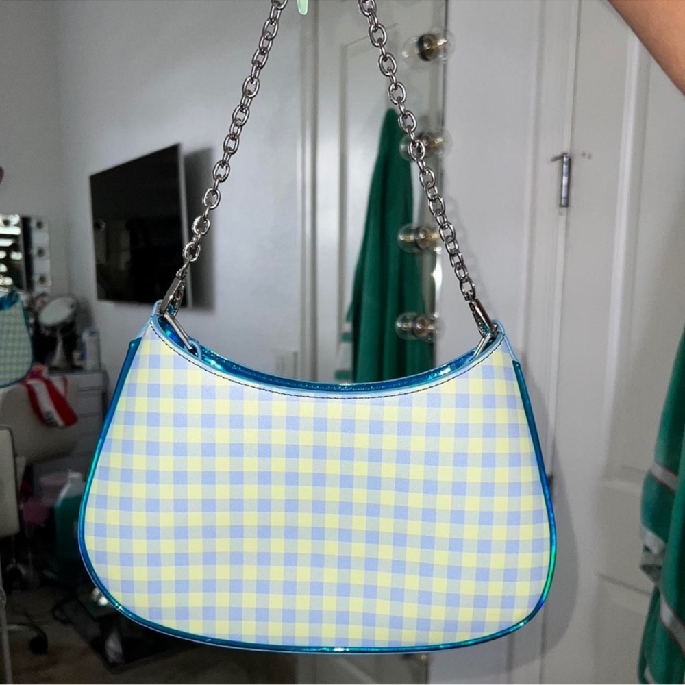Urban Outfitters Blue and Yellow Gingham Shoulder Bag